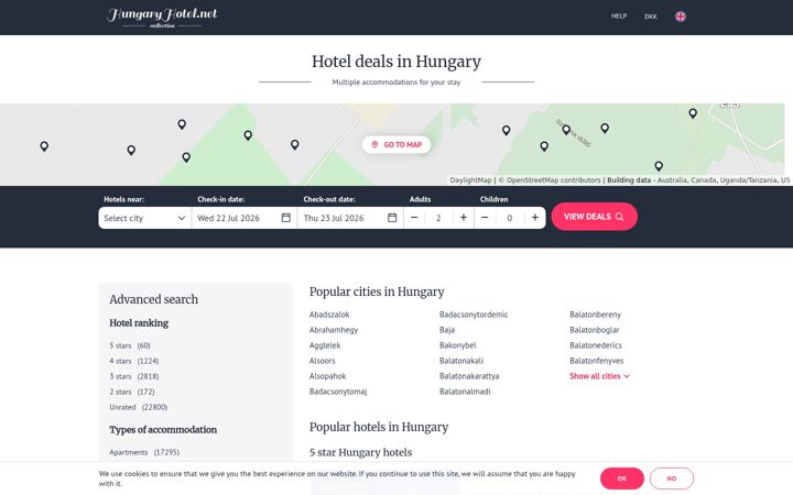 Screenshot of hungaryhotel.net