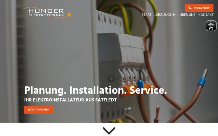 Screenshot of hunger-elektrotechnik.at