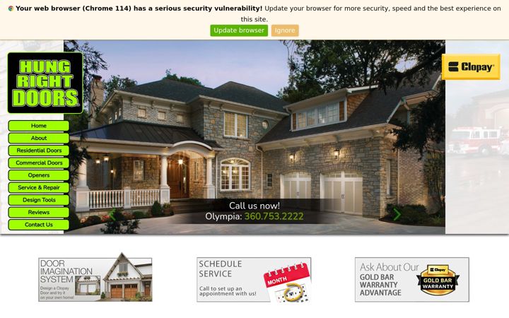 Screenshot of hungrightdoorsllc.com