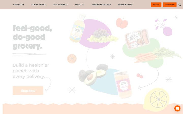 Screenshot von hungryharvest.net