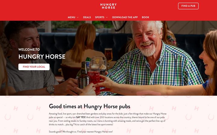 Screenshot of hungryhorse.co.uk