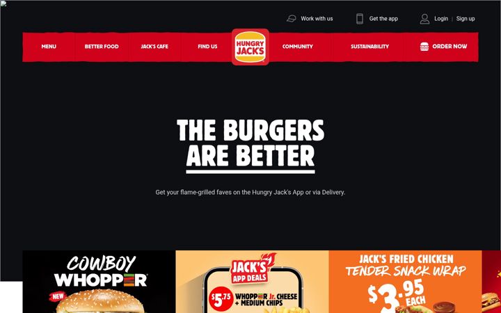 Screenshot of hungryjacks.com.au