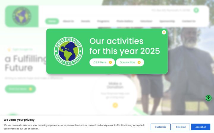 Screenshot of hungrylivesmatter.org