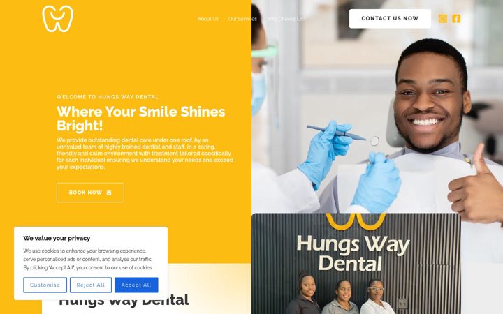 Screenshot of hungswaydental.com