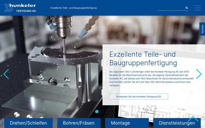 Skjámynd af hunkeler-fertigung.ch