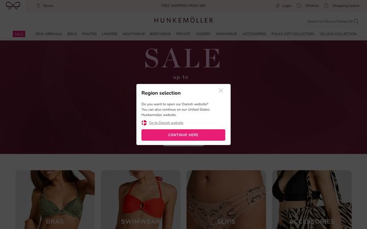 Screenshot of hunkemoller.com
