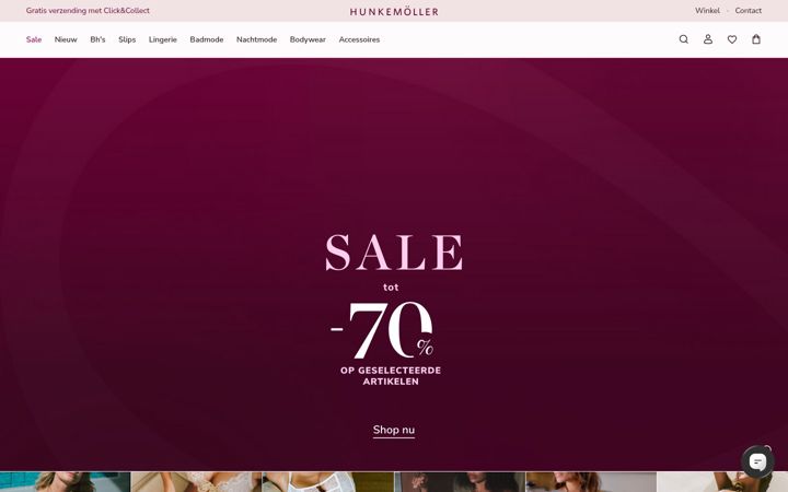 Screenshot του hunkemoller.nl