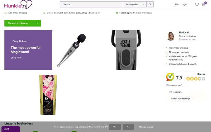 Screenshot of hunkie.nl