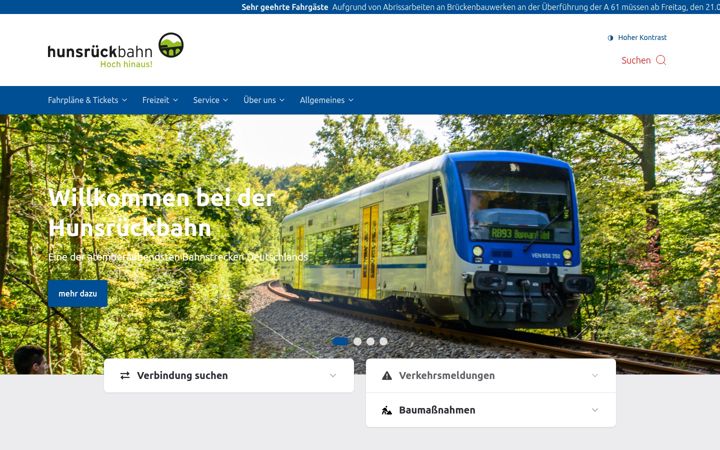 Screenshot of hunsrueckbahn.de