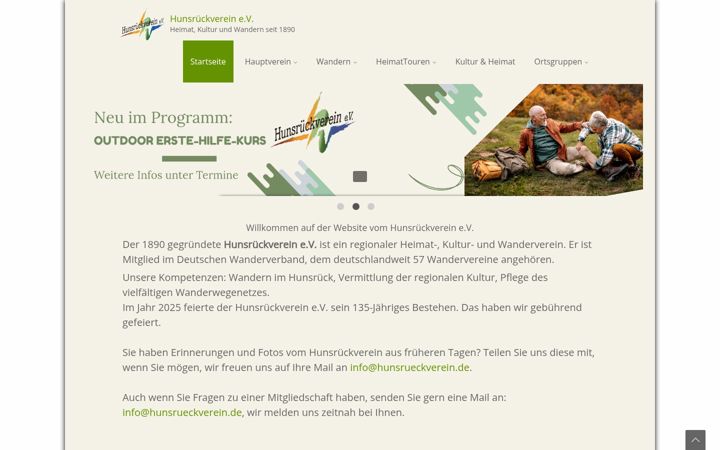 Snímek obrazovky hunsrueckverein.de