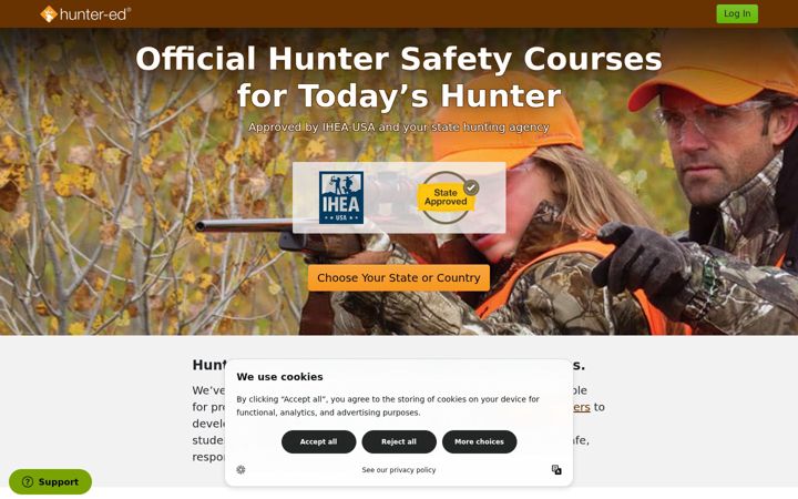 Screenshot of hunter-ed.com