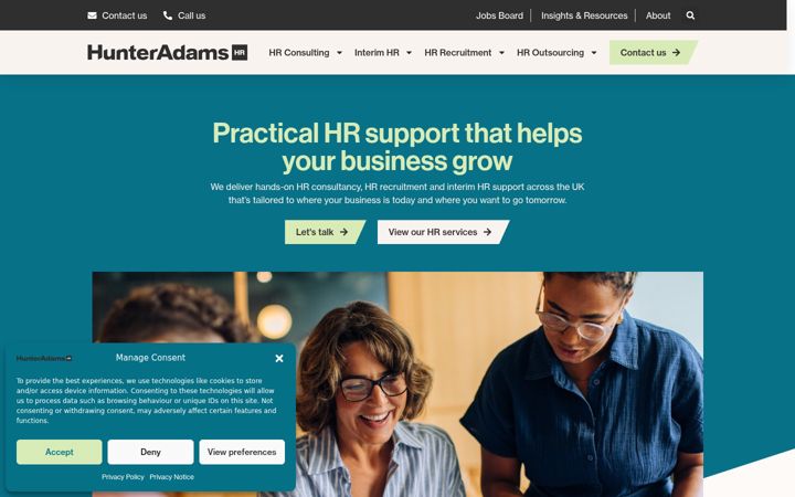 Screenshot of hunteradams.co.uk