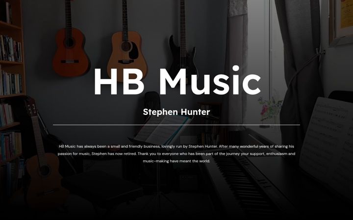 Screenshot of hunterbrownmusic.co.uk