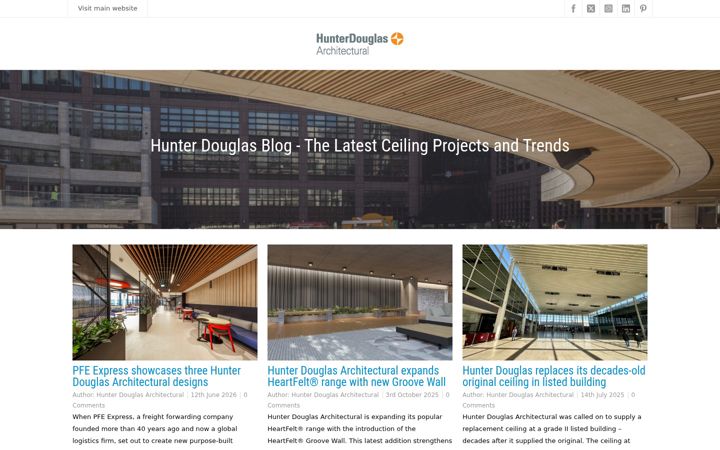 Screenshot of hunterdouglasblog.co.uk
