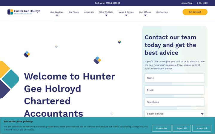 Screenshot of huntergeeholroyd.co.uk