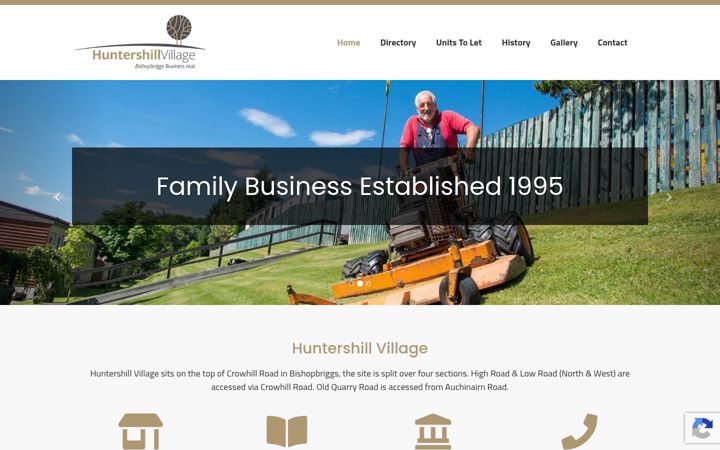 Screenshot of huntershillvillage.co.uk