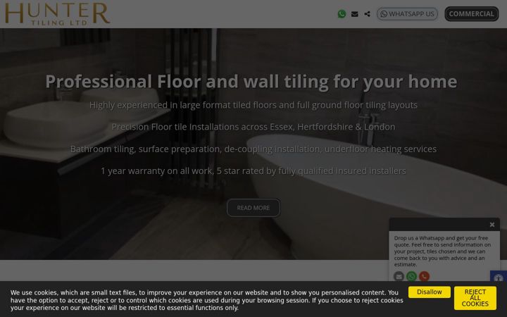 Screenshot of huntertiling.com