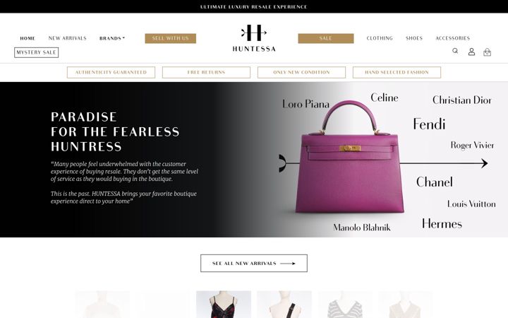 Screenshot of huntessa.com