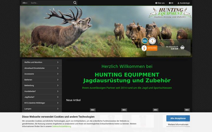 Screenshot of hunting-equipment.de