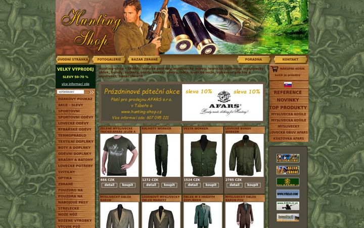Screenshot of hunting-shop.cz