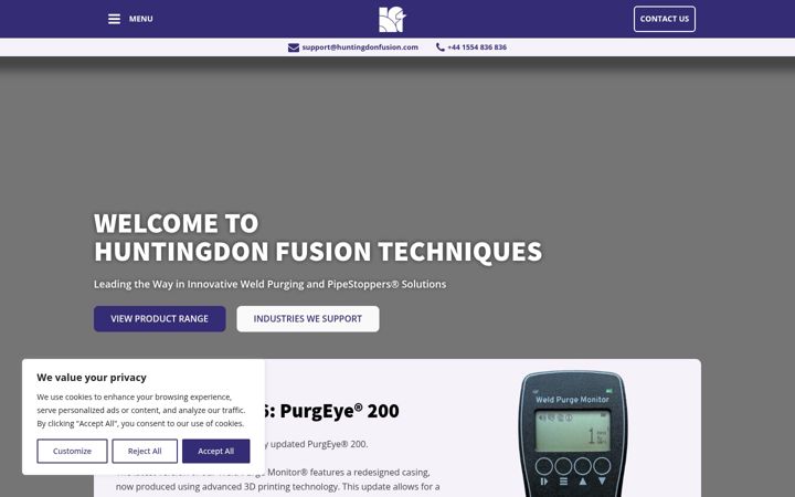Screenshot of huntingdonfusion.com
