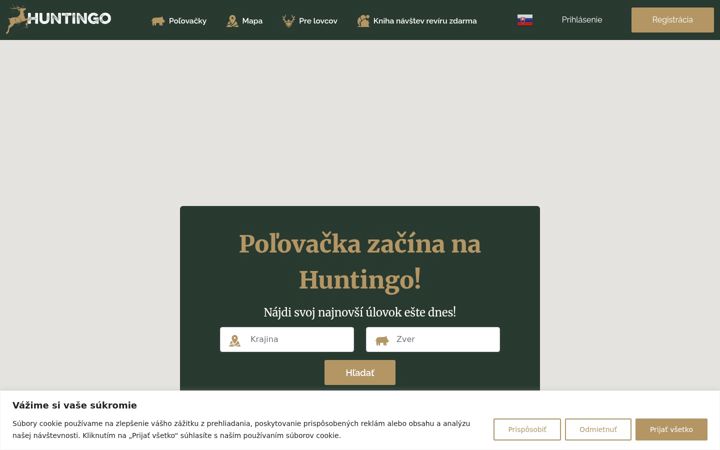 Screenshot of huntingo.eu