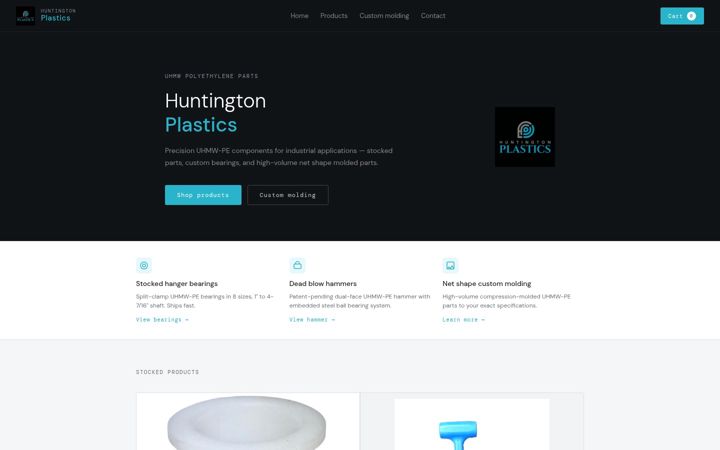 Screenshot of huntingtonplastics.com