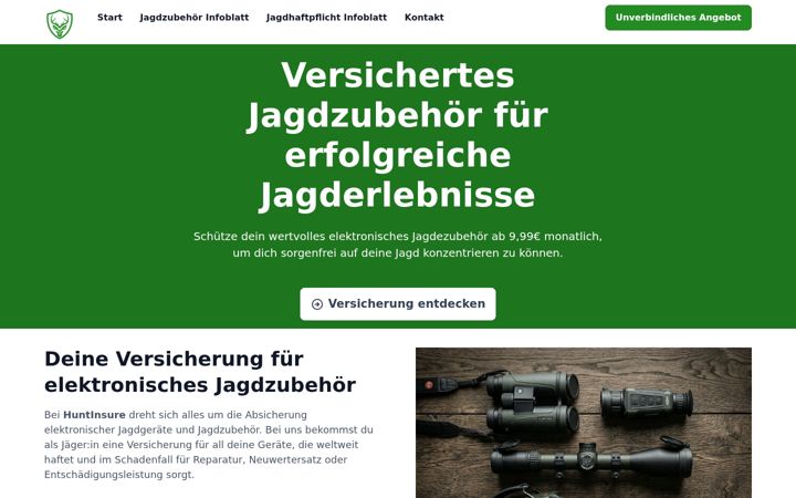 Screenshot of huntinsure.de