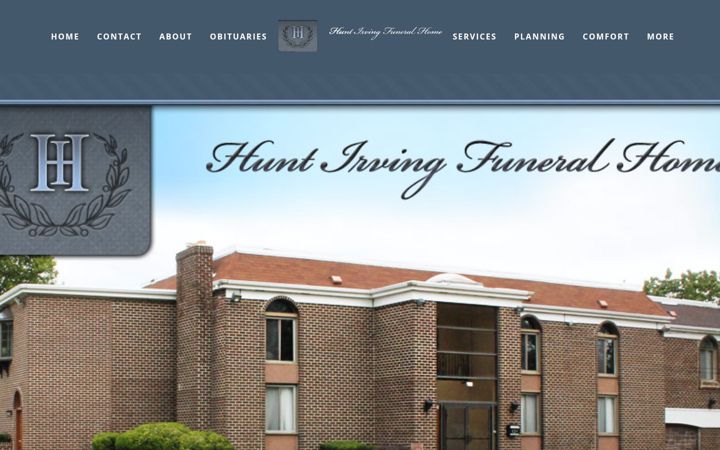 Screenshot of huntirvingfuneralhome.com