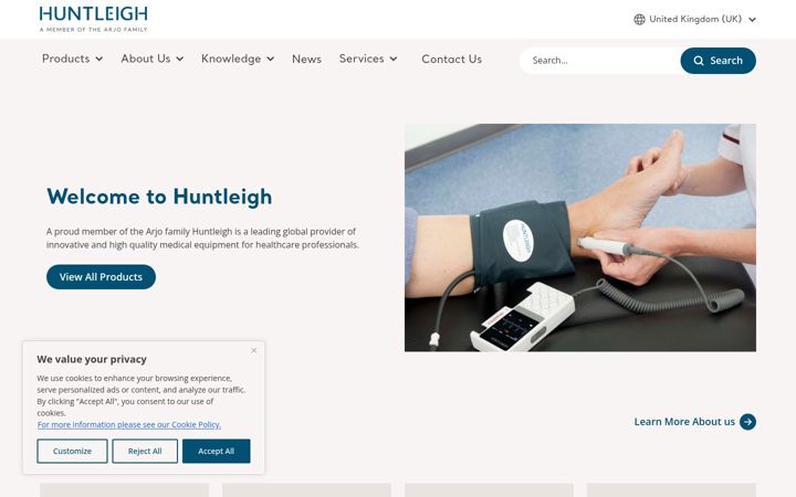Screenshot of huntleigh-diagnostics.com