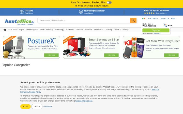 Screenshot of huntoffice.ie