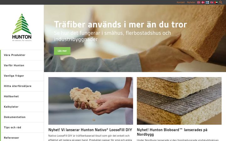 Screenshot of hunton.se