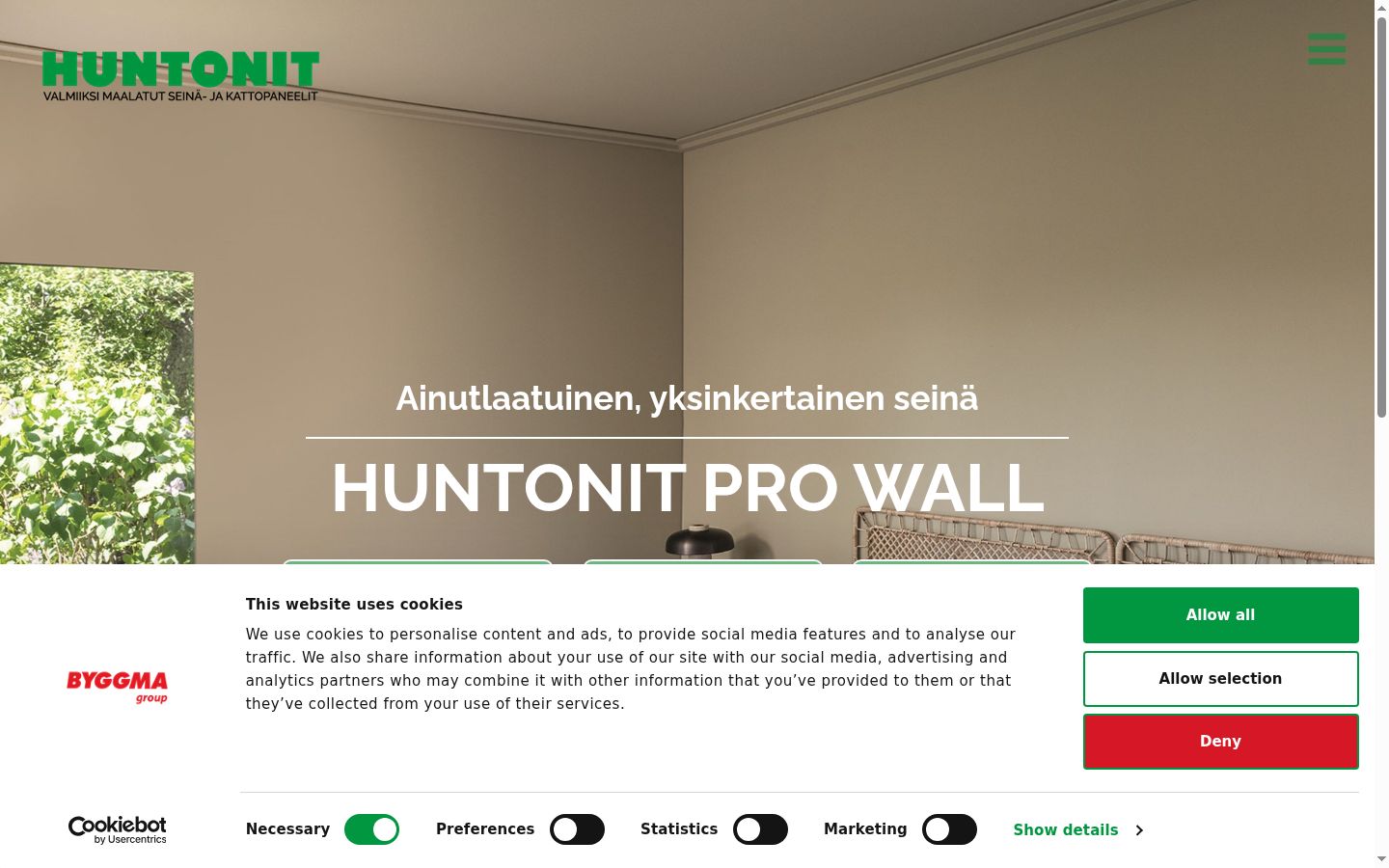 Screenshot of the consent banner shown before any interaction