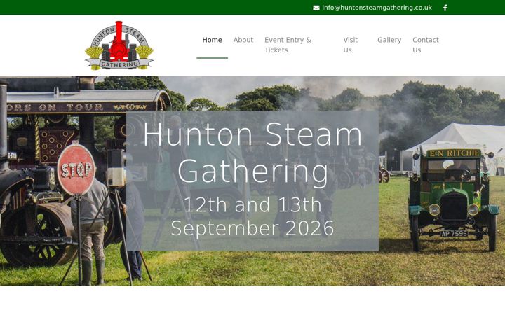 Screenshot of huntonsteamgathering.co.uk
