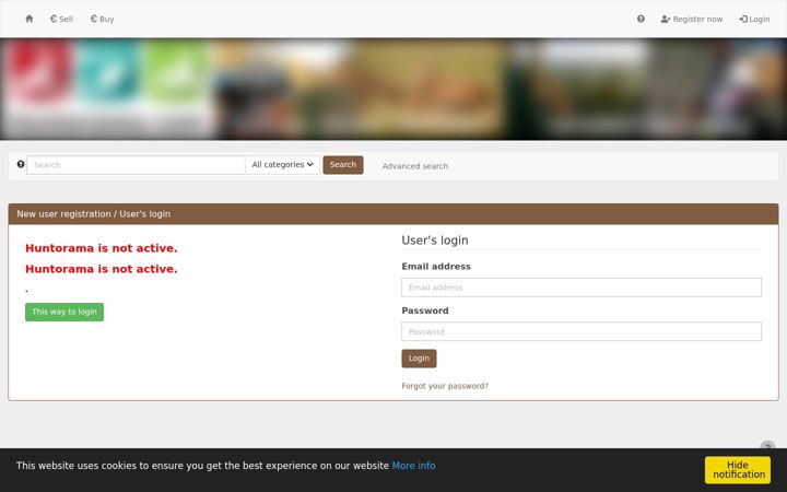 Screenshot of huntorama.com