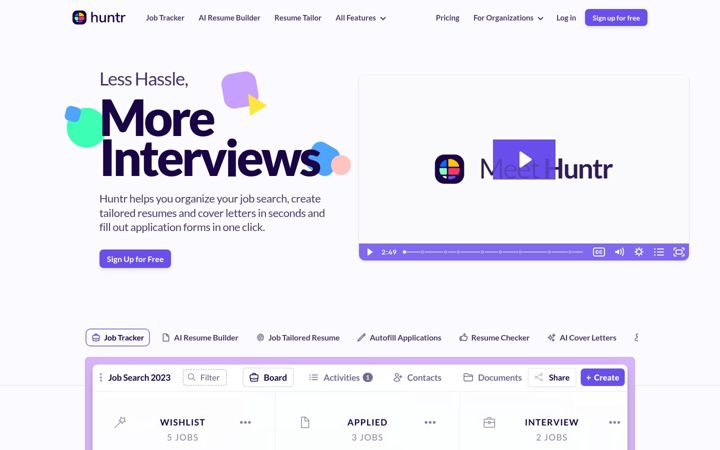 Snímek obrazovky huntr.co