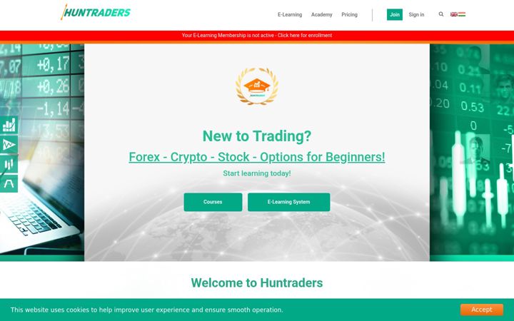 Screenshot of huntraders.com