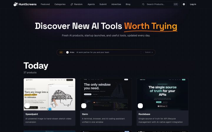 Screenshot von huntscreens.com