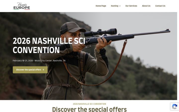Screenshot of huntseurope.com