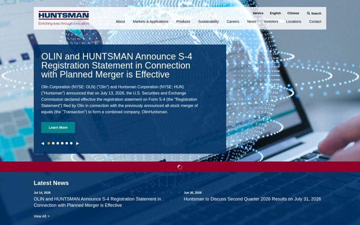 Screenshot of huntsman.com