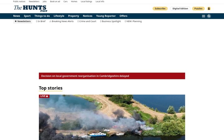 Screenshot of huntspost.co.uk