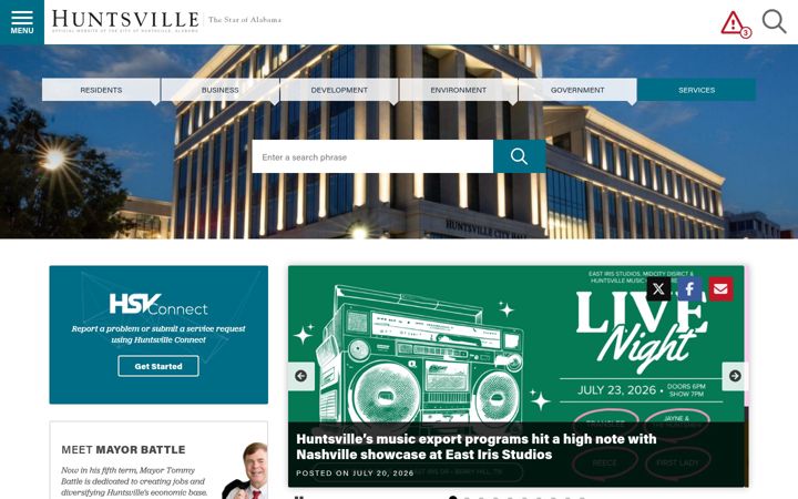 Screenshot of huntsvilleal.gov