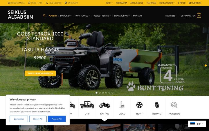 Screenshot of hunttuning.com