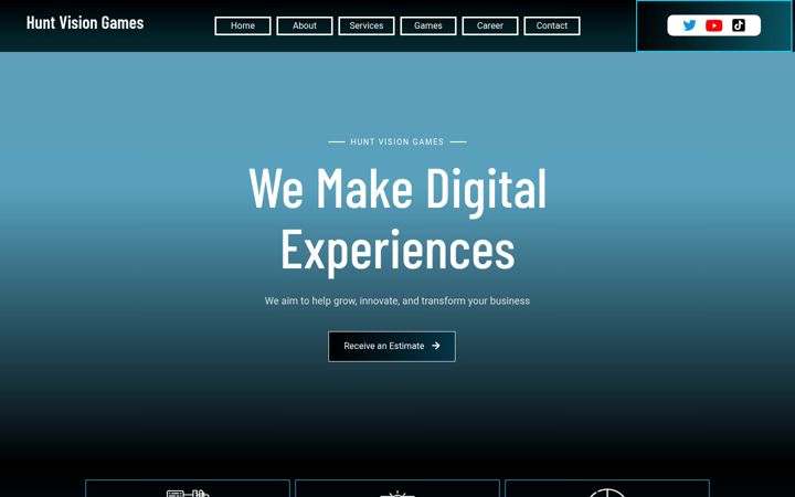 Screenshot of huntvisiongames.com