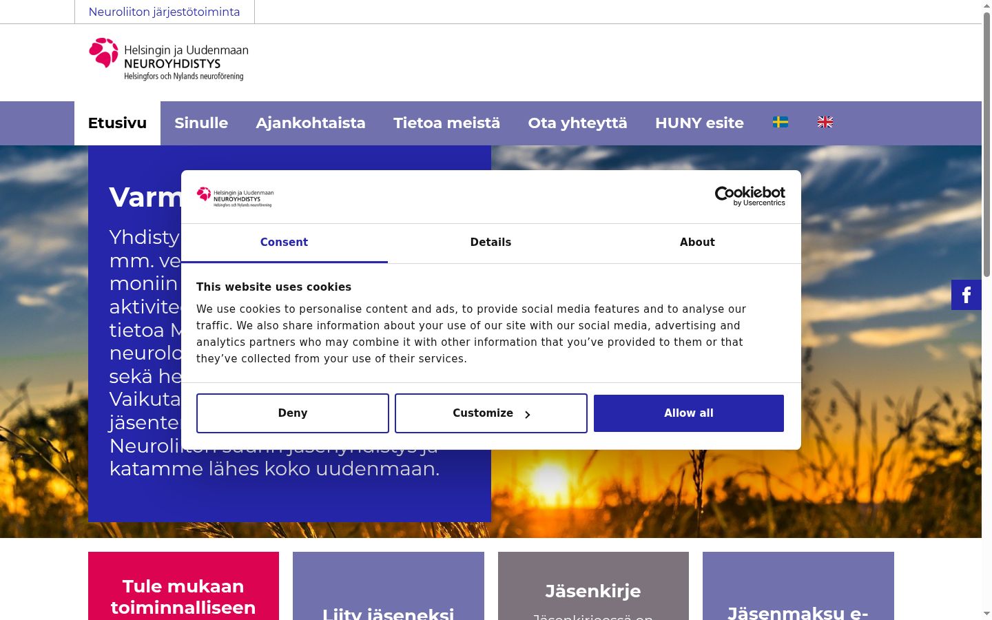 Sutikimo reklamjuostės, rodytos prieš bet kokią sąveiką, ekrano kopija