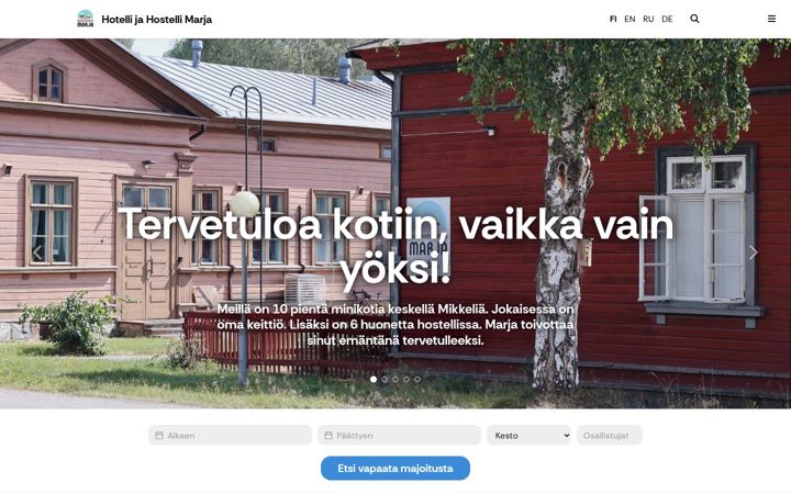 Screenshot of huoneistohotellimarja.fi
