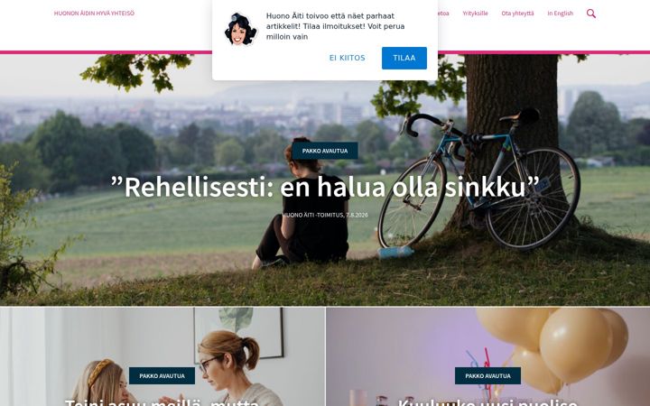Screenshot of huonoaiti.fi