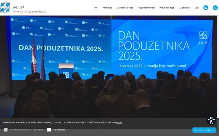 Екранна снимка на hup.hr