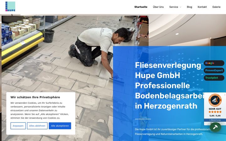 Screenshot of hupe-gmbh.de
