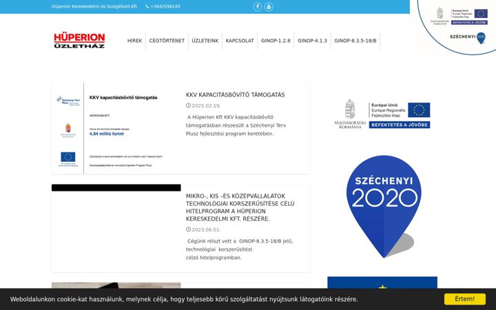 Screenshot of huperionkft.hu
